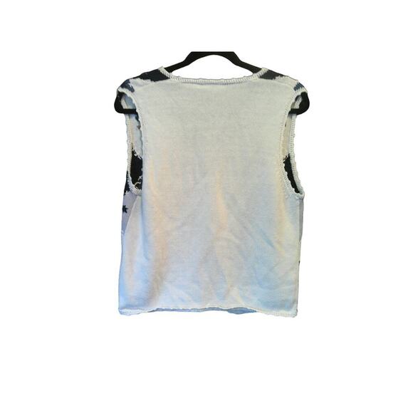 Stoneybrook Vintage Patchwork Sweater Vest Women’s Small Blue Floral Argyle - Picture 2 of 8